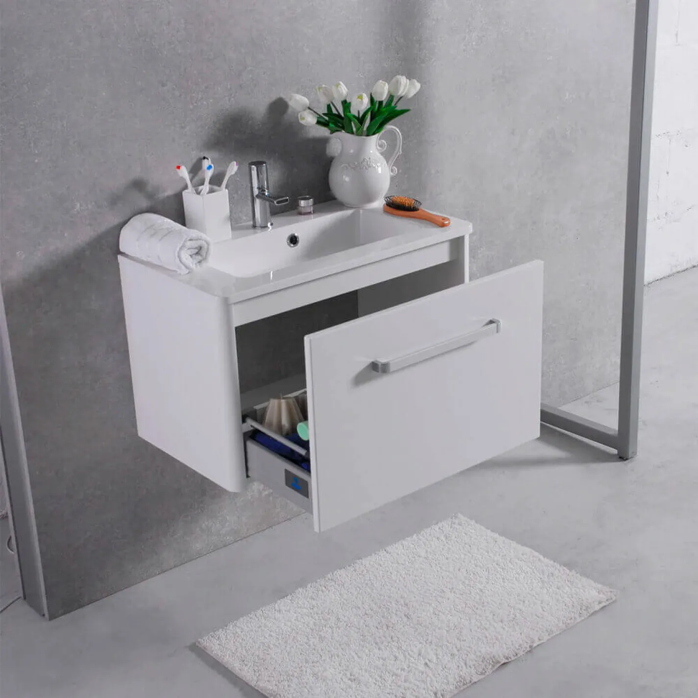 Шафа нижня Fancy Marble Fiji 700 з умивальником Annabell 700 - Фото 3